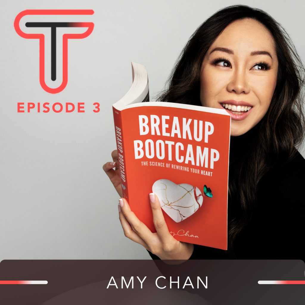 Photo of Amy Chan reading her book Breakup Bootcamp